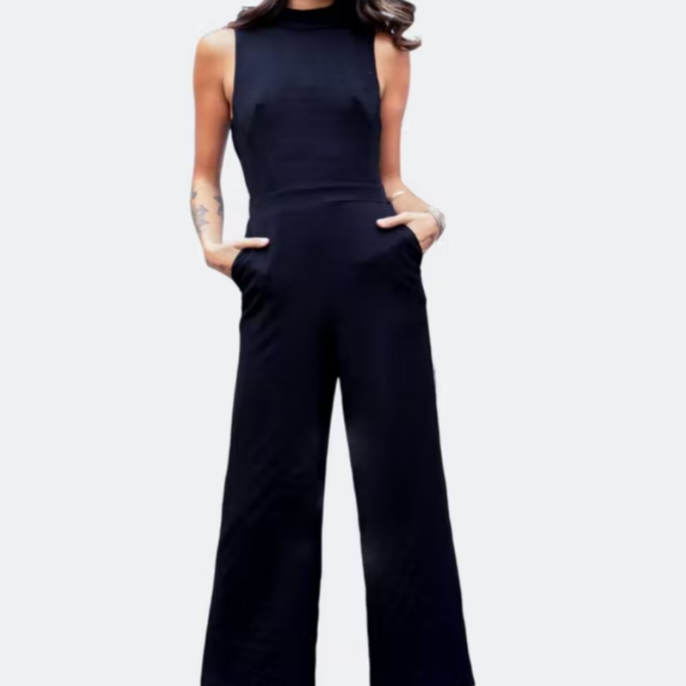 Eva Franco Charly Mock Neck Jumpsuit